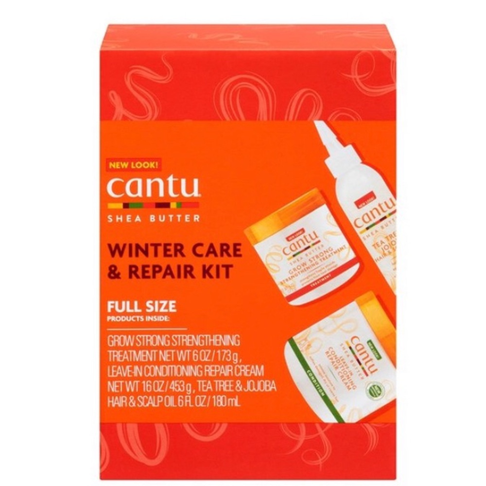 CANTU SHEA BUTTER Hair Strengthening Cream Winter CARE & REPAIR - NEW 3pc/28oz